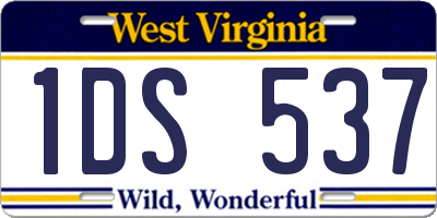 WV license plate 1DS537