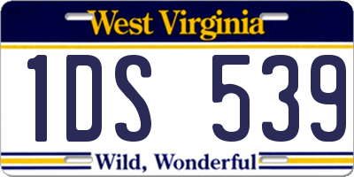 WV license plate 1DS539