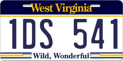 WV license plate 1DS541