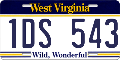 WV license plate 1DS543