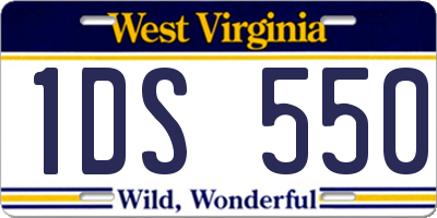 WV license plate 1DS550