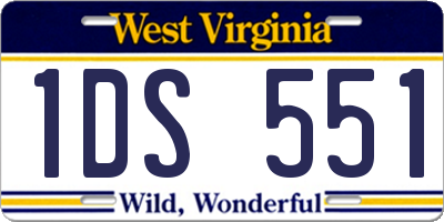 WV license plate 1DS551