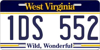 WV license plate 1DS552