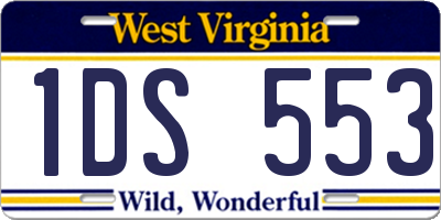 WV license plate 1DS553