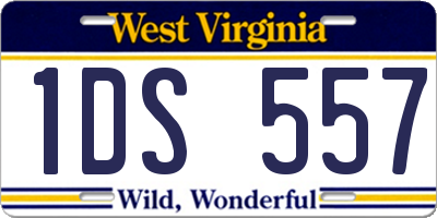 WV license plate 1DS557