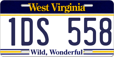 WV license plate 1DS558