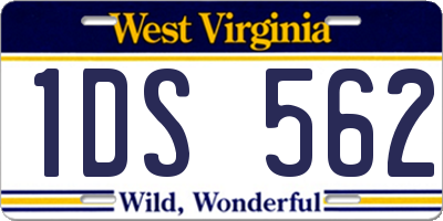 WV license plate 1DS562