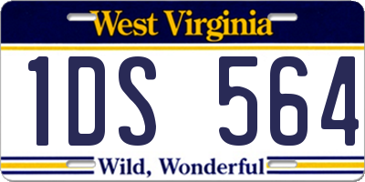WV license plate 1DS564
