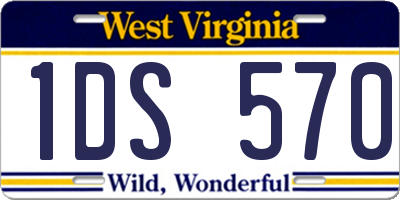 WV license plate 1DS570