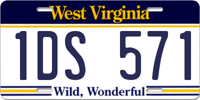 WV license plate 1DS571