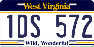 WV license plate 1DS572