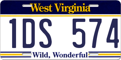 WV license plate 1DS574