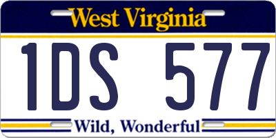 WV license plate 1DS577