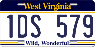 WV license plate 1DS579
