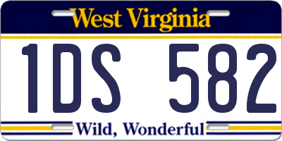 WV license plate 1DS582
