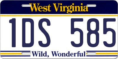 WV license plate 1DS585