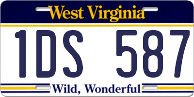 WV license plate 1DS587