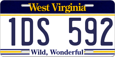 WV license plate 1DS592