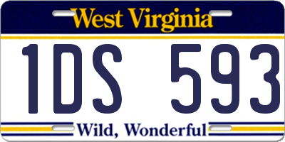 WV license plate 1DS593
