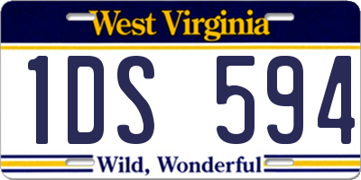 WV license plate 1DS594