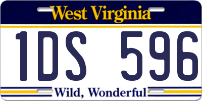 WV license plate 1DS596