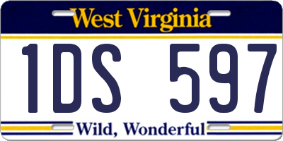 WV license plate 1DS597