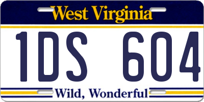 WV license plate 1DS604