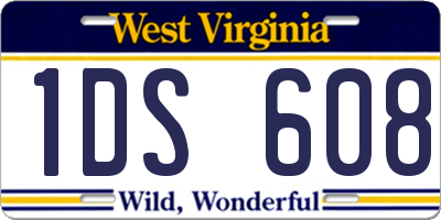 WV license plate 1DS608