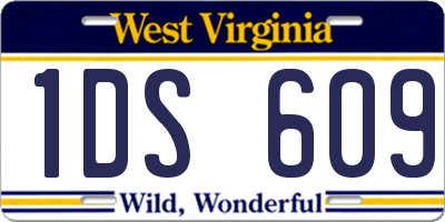 WV license plate 1DS609