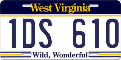 WV license plate 1DS610