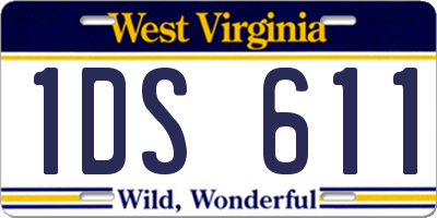 WV license plate 1DS611