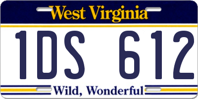 WV license plate 1DS612