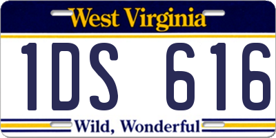 WV license plate 1DS616