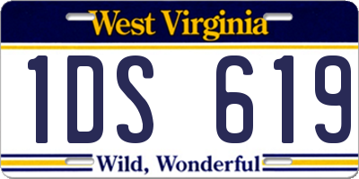 WV license plate 1DS619