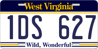 WV license plate 1DS627
