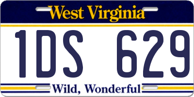 WV license plate 1DS629