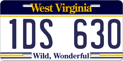 WV license plate 1DS630