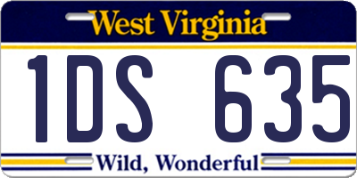 WV license plate 1DS635
