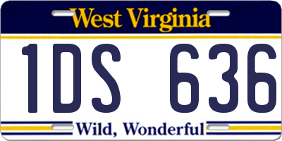 WV license plate 1DS636