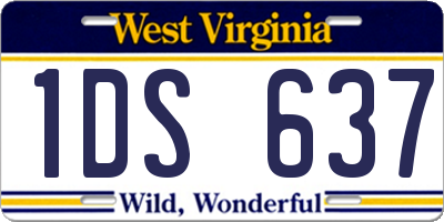 WV license plate 1DS637