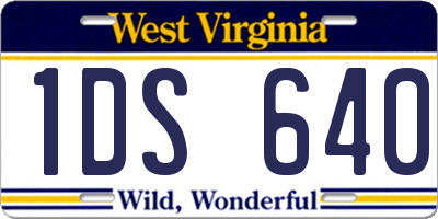 WV license plate 1DS640