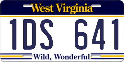WV license plate 1DS641