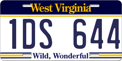 WV license plate 1DS644