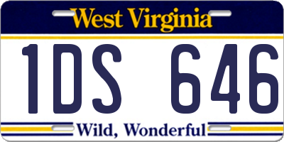 WV license plate 1DS646