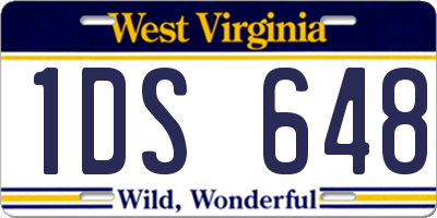 WV license plate 1DS648