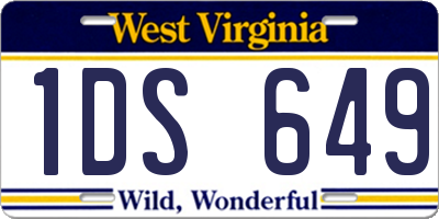 WV license plate 1DS649