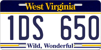 WV license plate 1DS650