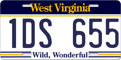 WV license plate 1DS655