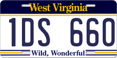 WV license plate 1DS660