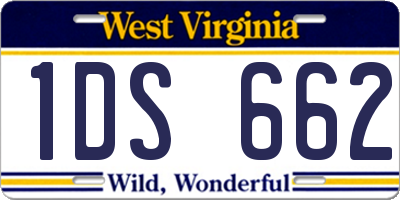 WV license plate 1DS662
